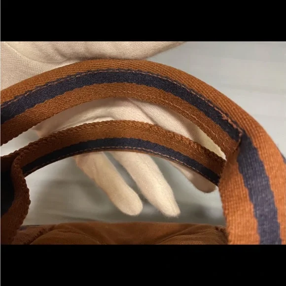 Authentic Hermes Large Vintage Rust and Navy Canvas Tote Bag - Picture 8 of 16
